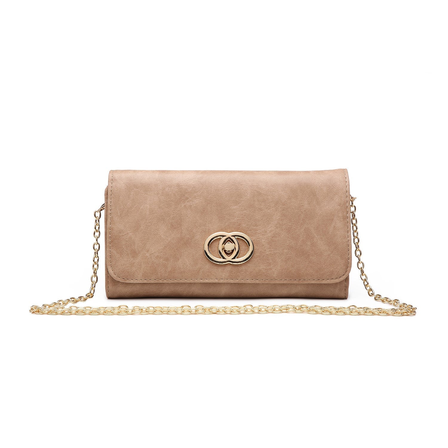Leather Clutch Wristlet with Shoulder Strap