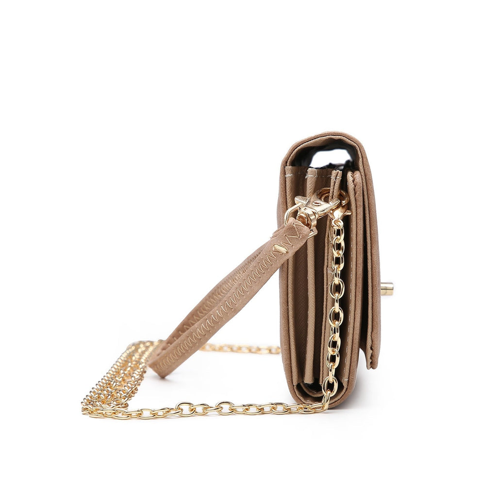 Leather Clutch Wristlet with Shoulder Strap