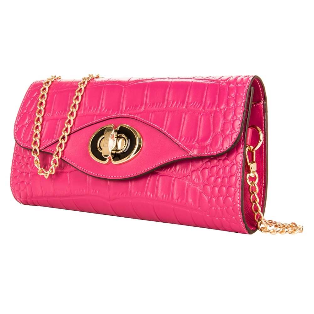 Genuine Leather Wallet Clutch Detachable Shoulder Strap