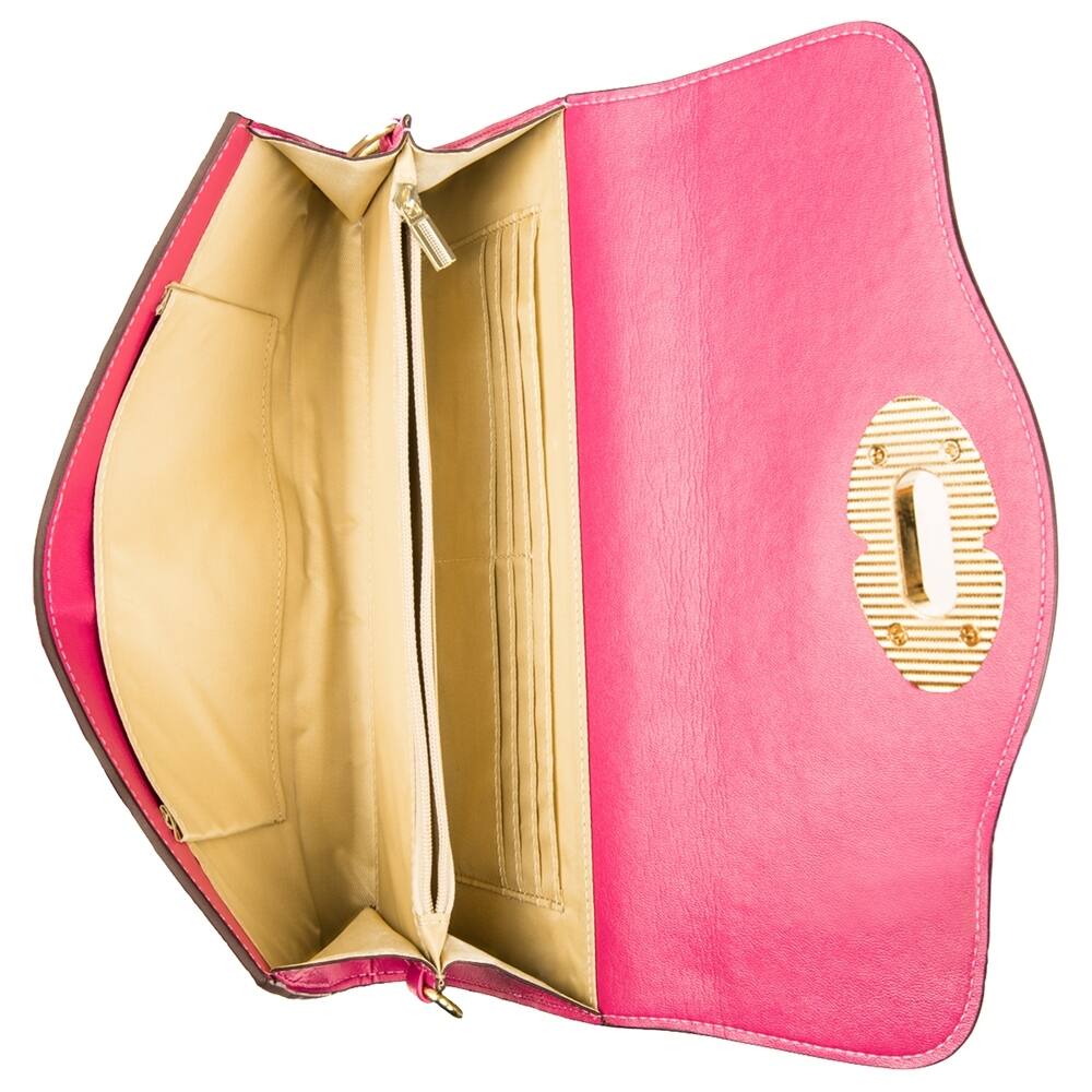 Genuine Leather Wallet Clutch Detachable Shoulder Strap