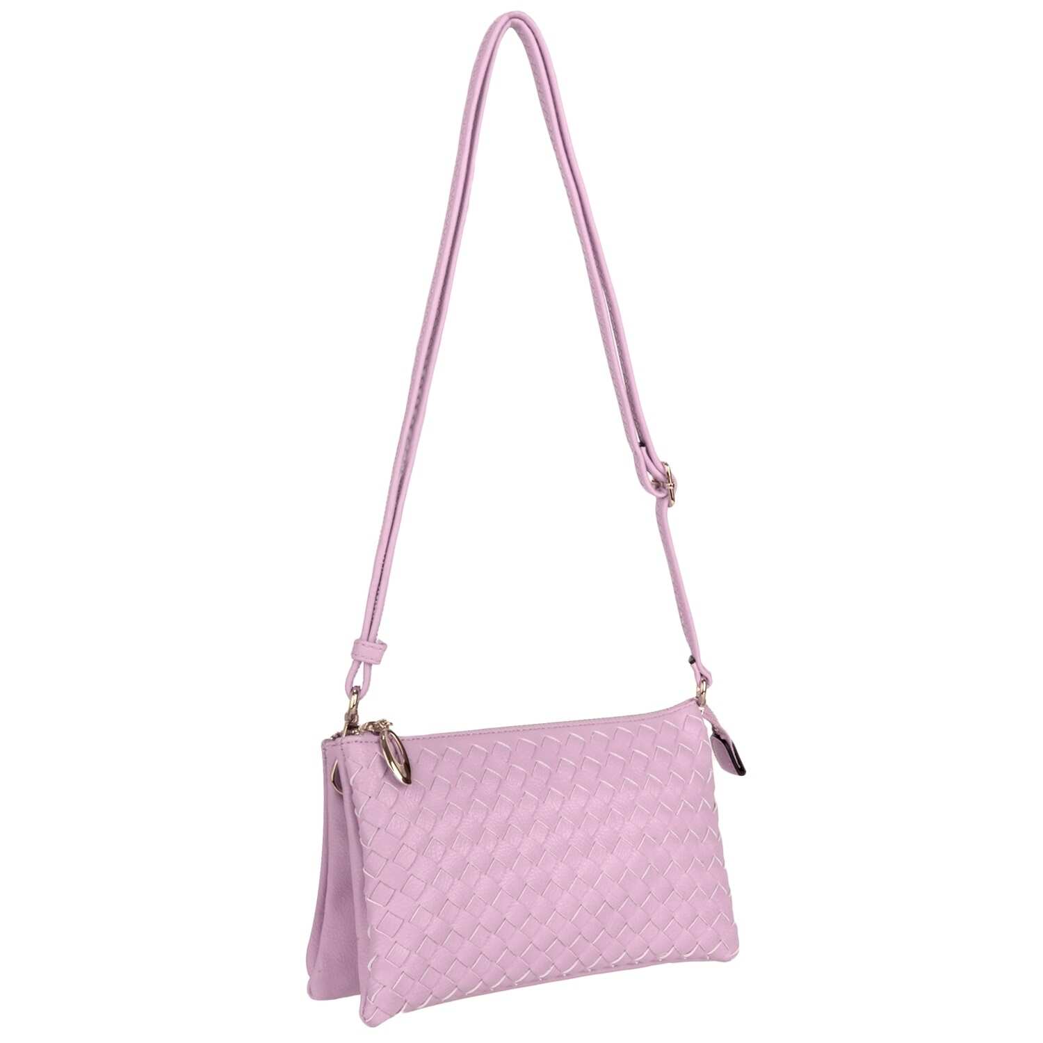 Women Fashion Cooper Weave Crossbody Clutch